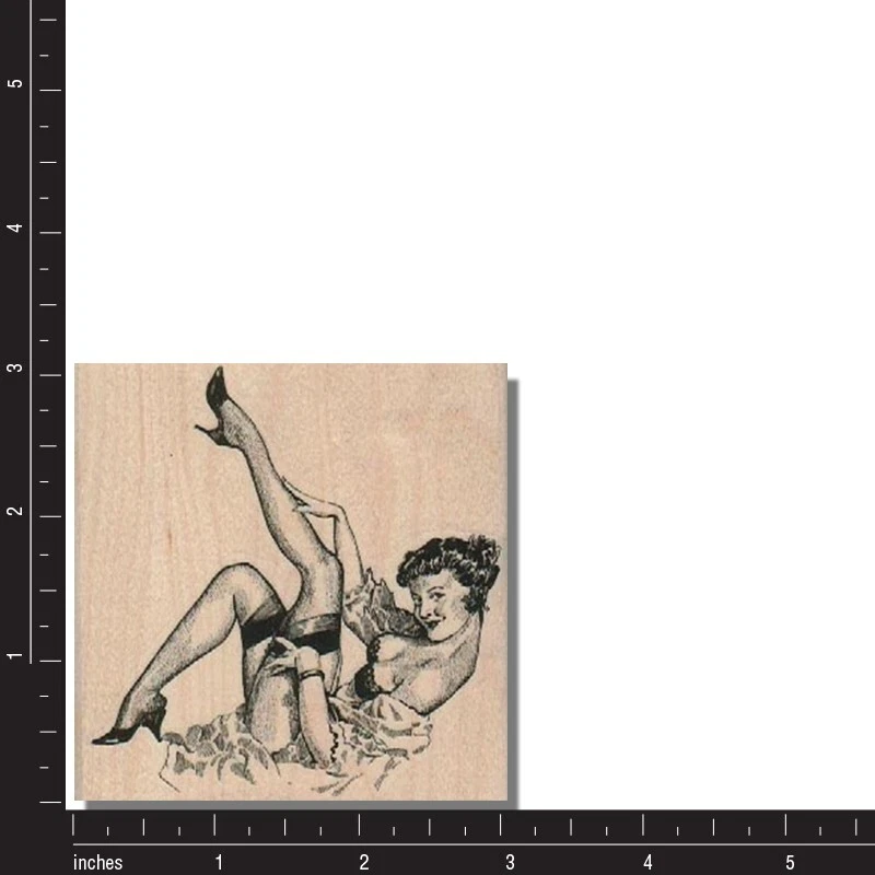 NUEVO sello de goma montado, dama sentada, bonita, mujer, hermosa, vintage, persona, lg Foto 2 de 4