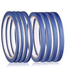 KALIONE 8 Rolls Pinstripe Tape, Masking Tape in 1/8, 1/4 Inch, Thin Painters Tap