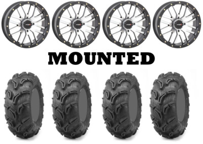 Kit 4 Maxxis Zilla Tires 27x10-14/27x12-14 on System 3 ST-3 Machined Wheels HP1K