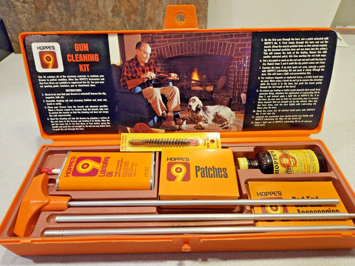 Vintage Hoppe's 9 Gun Cleaning Kit & Original Storage Box