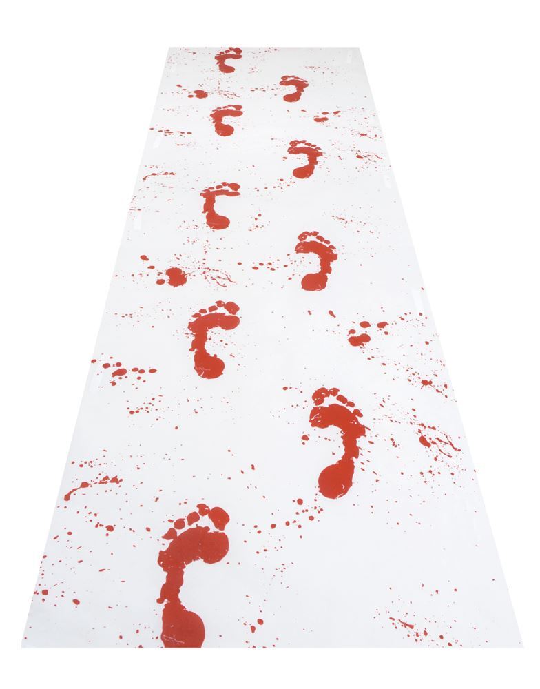 Bloody Footprint Carpet Halloween Fancy Dress Party Decoration