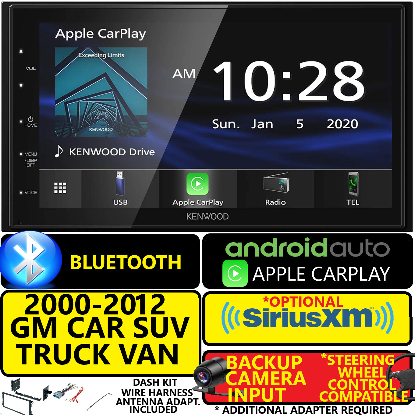 KENWOOD GM CAR-TRUCK-VAN-SUV NAV CARPLAY ANDROID AUTO BLUETOOTH CAR RADIO STEREO