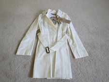 Womens Burberry Cream White Hooded Trench Coat NEW Bobbington 6071217 Size 14