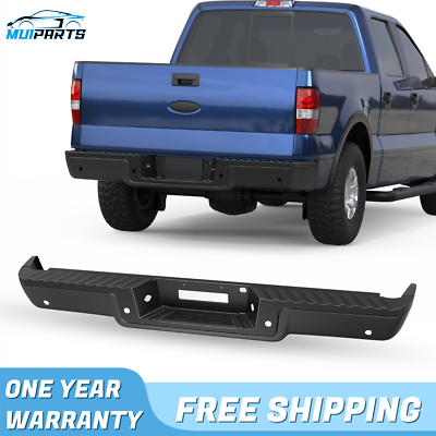 #ad Black Rear Steel Bumper Assembly For 2006 2008 Ford F 150 w Park Sensor Holes $135.89