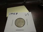 1958 - Canada - circulated 10 cent coin - silver Canadian dime