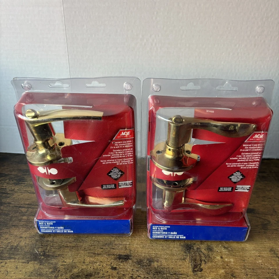 Ace 5614409 универсальная 4-полосная защелка внутренняя конфиденциальность замок кровать и ванна - лот из 2 - Изображение 2 из 4