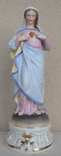 Statua del Sacro Cuore di Maria in porcellana biscuit - Francia - Primi '900
