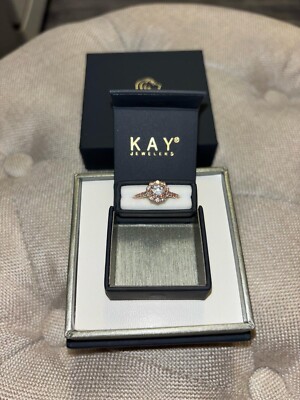 The leo first light diamond engagement ring 1ct tw 14k rose gold