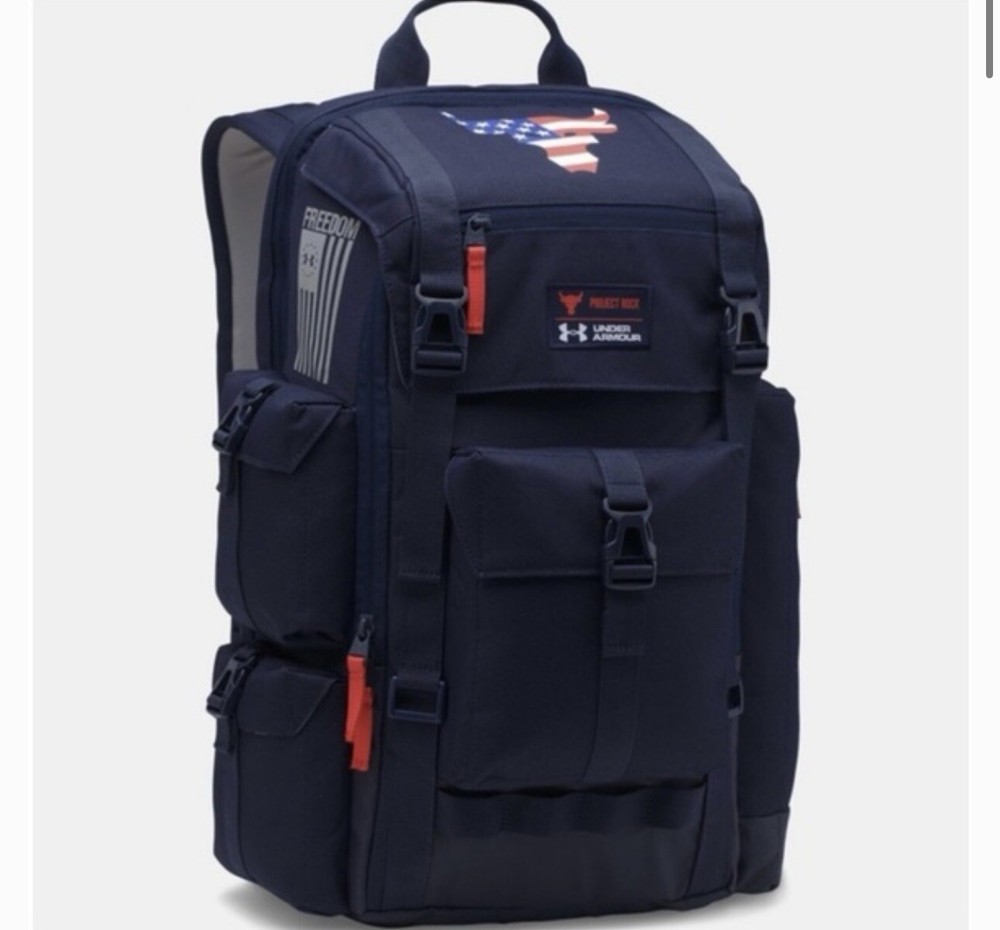 Under Armour Freedom Rock The Troops Regiment Backpack Navy Blue RARE HTF