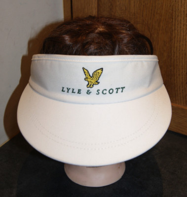 Vintage 90s Lyle & Scott White Golf Visor Hat Cap Adjustable Embroider USA Made