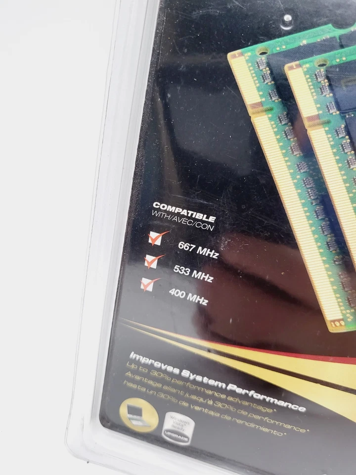 Kit PNY 2 GB (1 GB cada uno) DDR2 PC2-5300 Optima Kit de memoria de doble canal (NUEVO) Foto 2 de 4