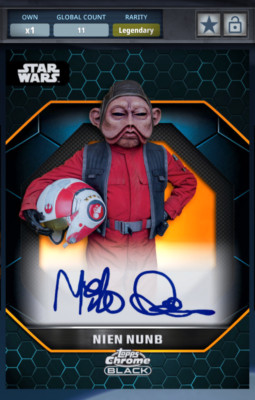 Topps Star Wars Card Trader Nien Nunb Chrome Orange 25cc Legendary Sig DIGITAL
