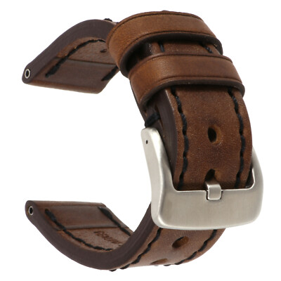 24mm NEW COW Leather Strap Brown Watch Band for fits PANERAI Black Tang x1