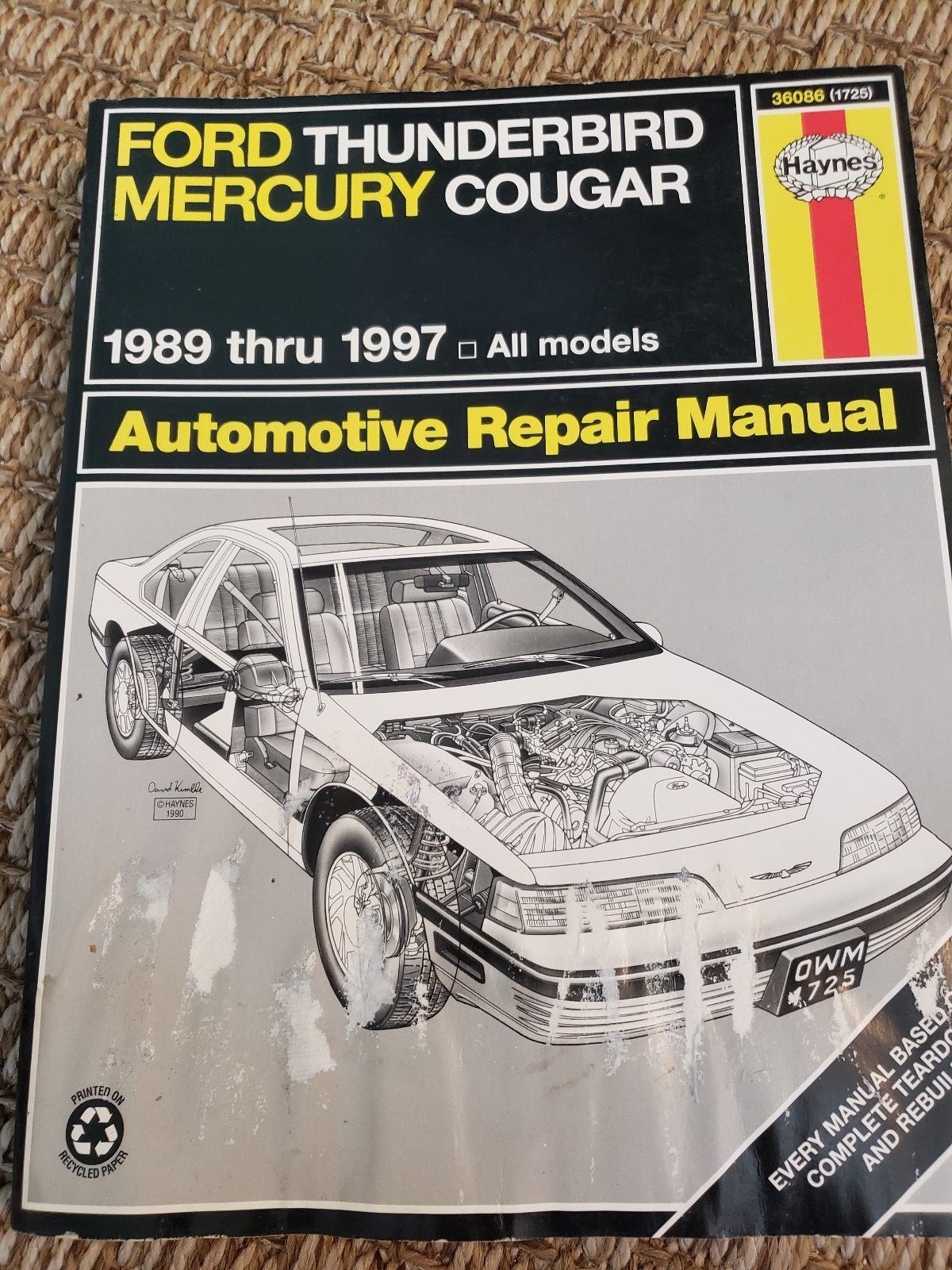 Haynes Automotive Repair Manual for Ford Thunderbird Mercury Cougar 1989  1997 | eBay