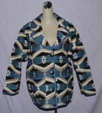 Haband New Sz Xl - Xxl Hand Woven Coat Jacket Nwt Native Indian Pattern Boutique