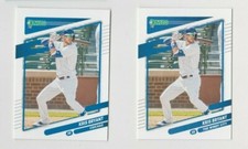 KRIS BRYANT '21 DONRUSS BASE CARD & CITY NICKNAME VARIATION 2 CARD LOT-GRAB IT