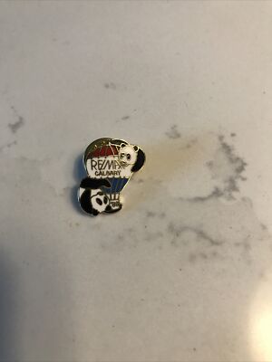 Remax Real Estate Calgary Alberta Two Pandas Hot Air Balloon Lapel Pin Rare