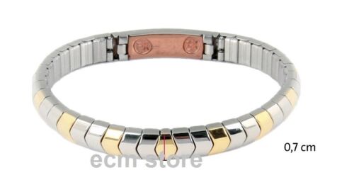 ENERGETIX Bracelet souple bicolore au design chevrons Taille XL bijoux /EBRE - Photo 1/2