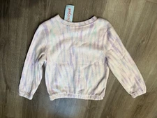 Cat & Jack Girls Tie Dye Soft Fleece Pullover Sweatshirt, Purple Size M (7/8)