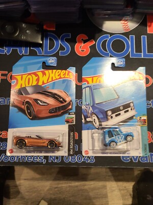 2023 Hot Wheels Tooned Volkswagen Golf MK1 Treasure Hunt/Corvette C7 Z06 Lot Of2