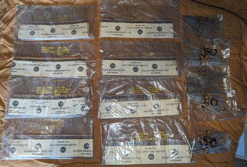 Vintage bulk lots of 50 Allen Bradley Fixed Resistors Mixed NOS - product listing photo