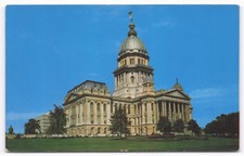 Illinois State Capitol Springfield Dome Mike Roberts Natural Color Postcard