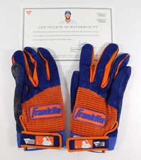 2019 Signed Amed Rosario Game-Used Blue/Org Franklin Batting Gloves #AA0054258