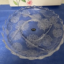 1990 Crystal Clear Studios Chrysanthemum SECTIONAL Serving Dish 13 in Diameter
