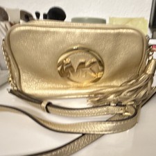 Michael Kors Damen Umhängetasche Leder Gold ...