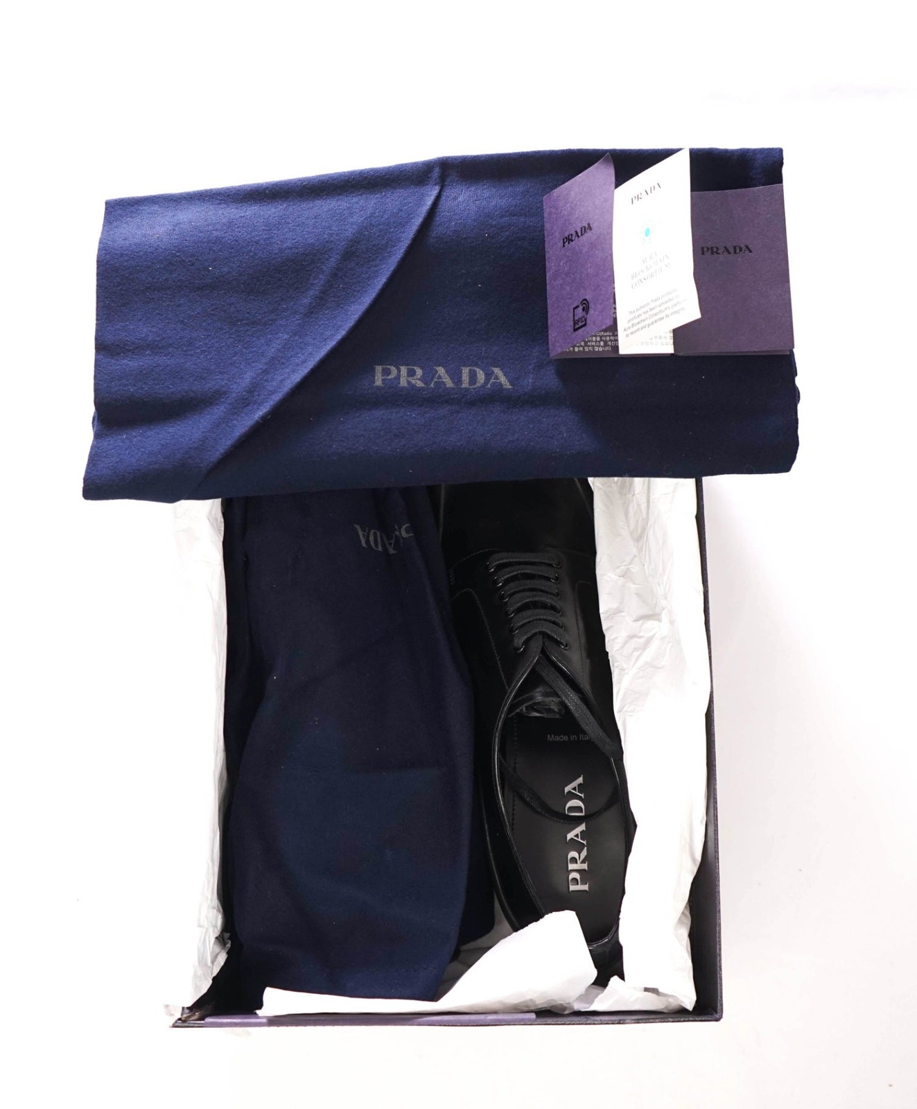 $1,320 PRADA - Black Leather Lug Sole Oxfords - US 13 (12UK) thumbnail 2
