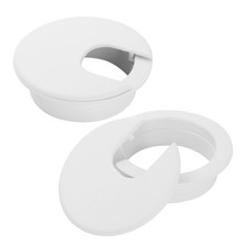2" White Desk Grommet, Plastic Cable Hole Cover Computer Table Cord Wire Organi