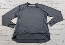 Helly Hansen Sweatshirt WOMENS SIZE M Hyggen Gray Pullover Stretch Zip Pocket