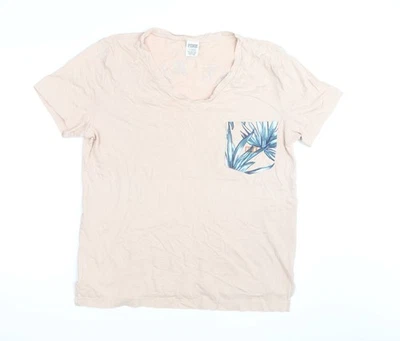 Victoria's Secret PINK Womens Beige Sequin Pocket T-Shirt Size L - Image 1 of 4