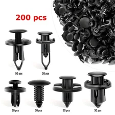 200 pc Car Push Pin Rivet Plastic Trim Fasteners Assortment Set Retainer Clip