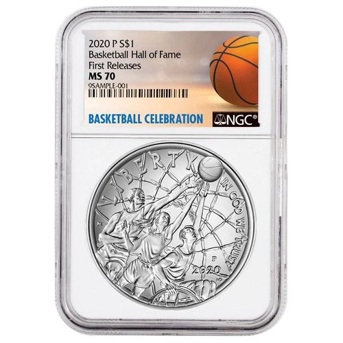 2020-P $1 Basketball Hall of Fame Silver Dollar Coin NGC MS70 FR