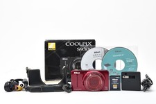 *Come nuovo con custodia nuova* Nikon Coolpix S9300 fotocamera digitale rossa dal Giappone #4944