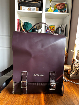 Discontinued Dr. Martens Brown/burgundy Buckle Closure box backpack