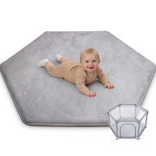 Thick Hexagon Playpen Mat,65x56 Inch Baby Play Mat for Floor,Soft Support Plus