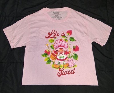 Strawberry Shortcake Kids Pink Tee Shirt Short Sleeve Life Is Sweet Small New