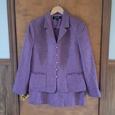 Kasper 2 Pc. Suit Women's Plum Tweed Size 14