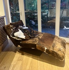 Chaise Lounge ‘Zeta’ in Cowhide Leather from Natuzzi