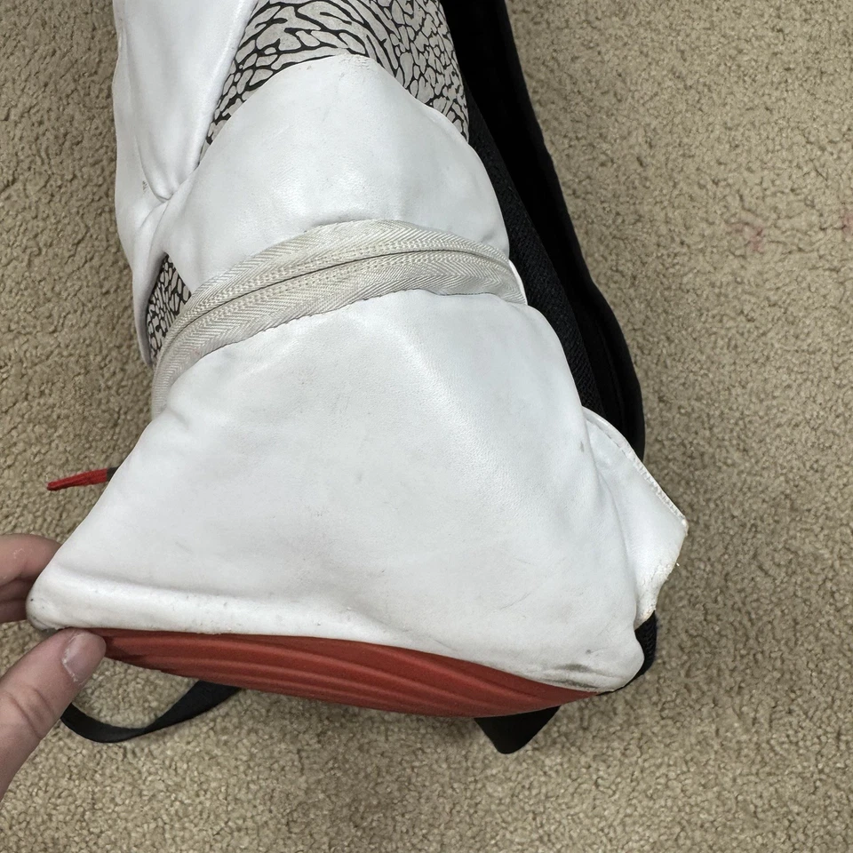 Backpack Nike Air Jordan 3 White Cement Grey Red Basketball Bag Elephant 2017-18 - Image 4 of 4