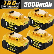 4X 18V 5.0Ah Battery for Dewalt DCB180 DCB181 DCB182 DCB183 DCB184 DCB200 DCB205