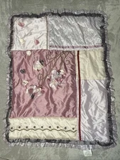 KIDSLINE Baby Crib Blanket Coral FLEUR Reversible Flowers Ruffle Quilt Comforter