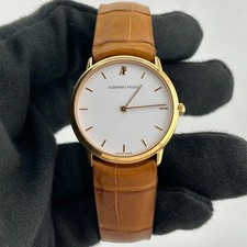 #80 Audemars Piguet 31mm 18k YG White Dial Generic Band OG Buckle Ladies Watch