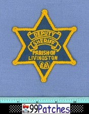 LIVINGSTON PARISH DEPUTY SHERIFF (Old Vintage) LOUISIANA Shoulder Patch STAR 7M