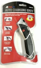 ATE PRO Auto Quick Changing Knife Utility Cutter 6 Blades Included NEW # 93219