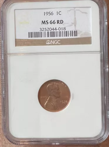 1956 1C Lincoln Wheat Cent NGC MS 66 RD