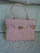 Muska Milano  Handbag Purse Pink Leather Closure Gold Buckle Strap With Tags