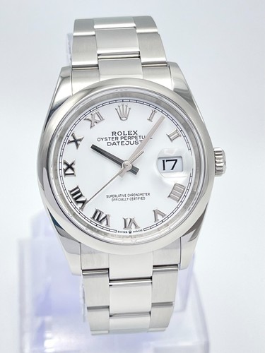 Rolex Datejust 126200 36mm Gents White Roman Full Set Dial Box Papers 2022